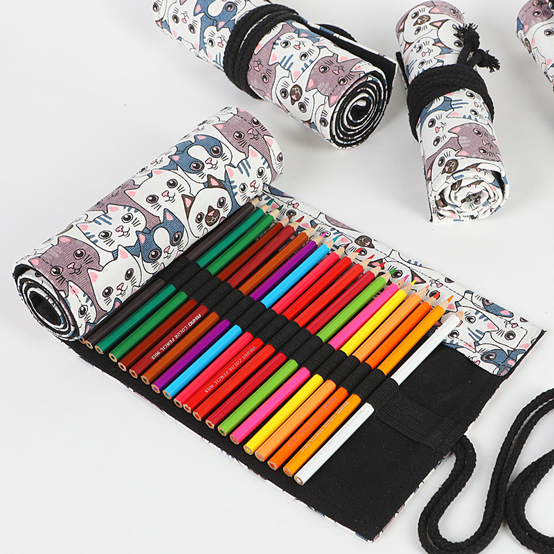72 slots escola lápis caso rol - Pen Pouch Roll avaliação e preço