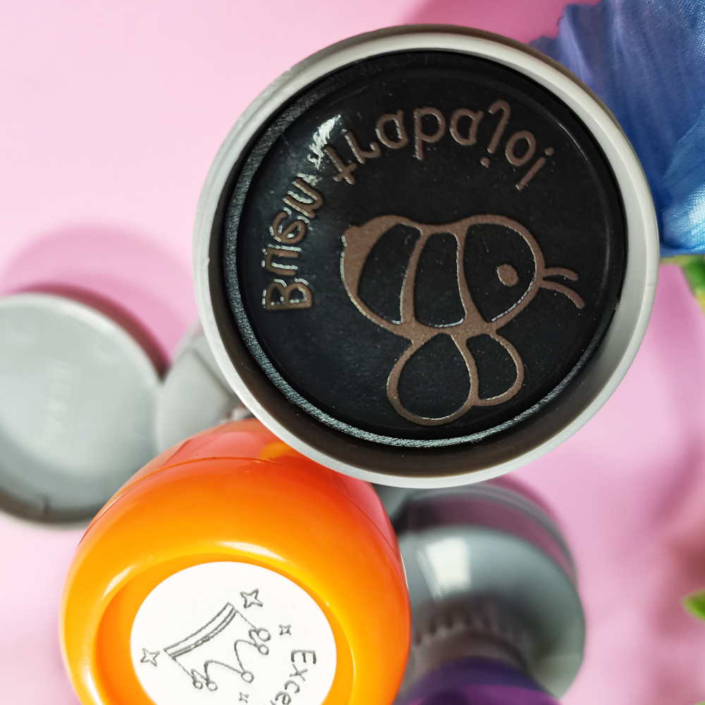 Cor 3 peças grande carimbo de  - Self Inking Stamp avaliação e preço